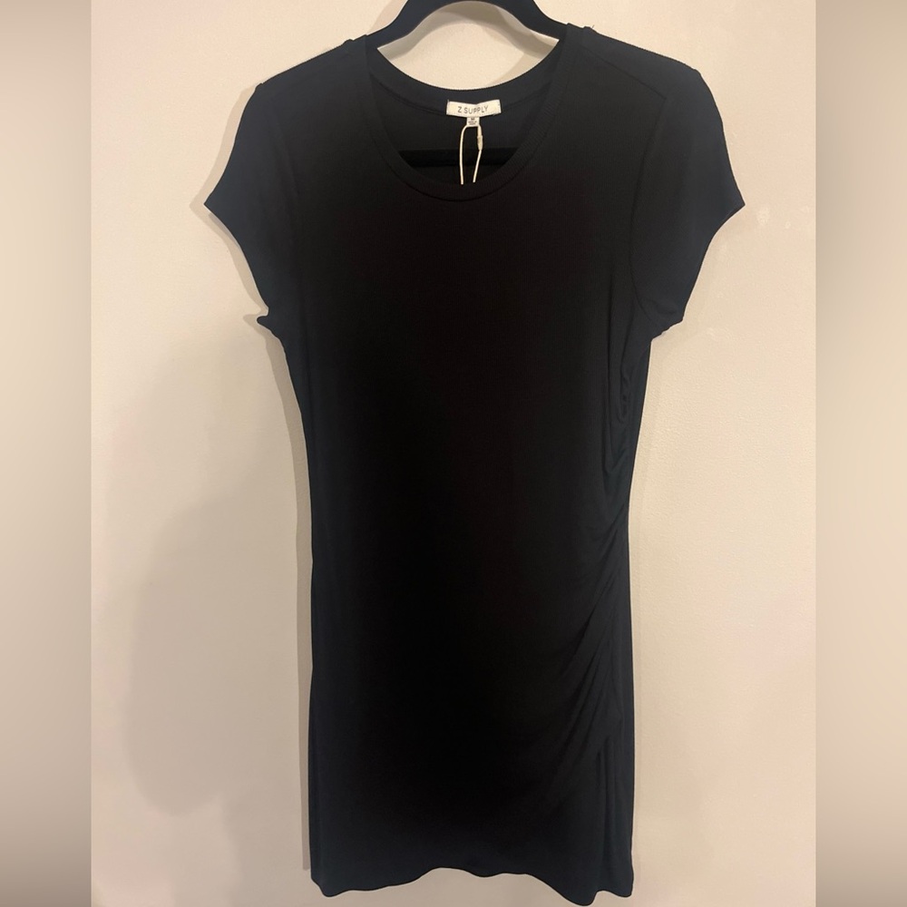 Z Supply M Ribbed Little Black Dress Cocktail knee length Spandex/Rayon